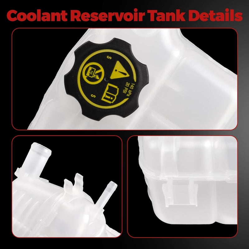 PYHAUTO Coolant Reservoir Tank with Cap Compatible with Cascada 2016-2018, Verano 2012-2017, Cruze 2010-2016, Orlando 2012-2014 Replace 603-383 13505353 13393368 - Image 3